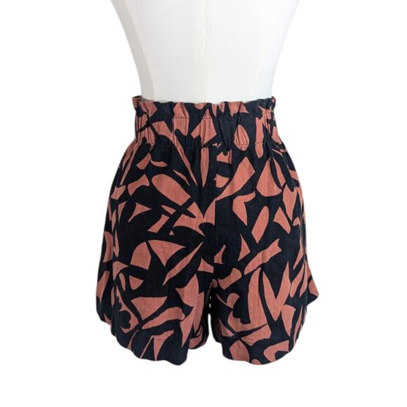 A New Day High-Rise Linen Pull-On Black/Brown Shorts Women’s Small - Picture 5 of 10
